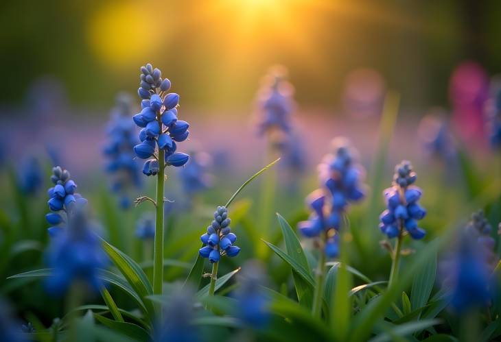 A Colorful Spring Garden Awash with Blue Flowers